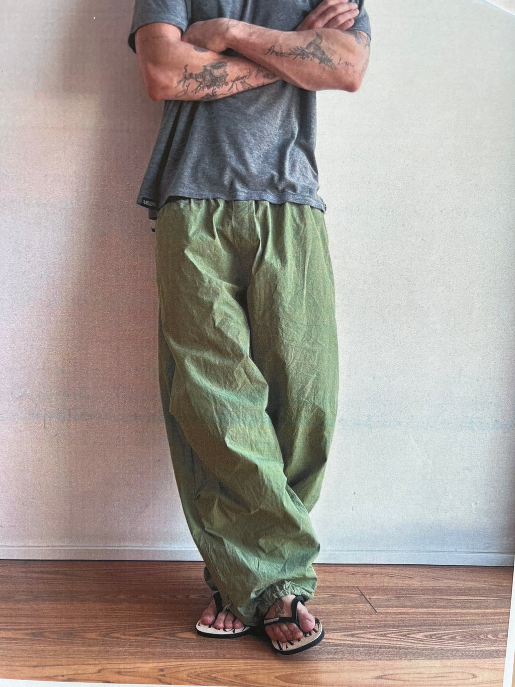 Olive parachute Pants