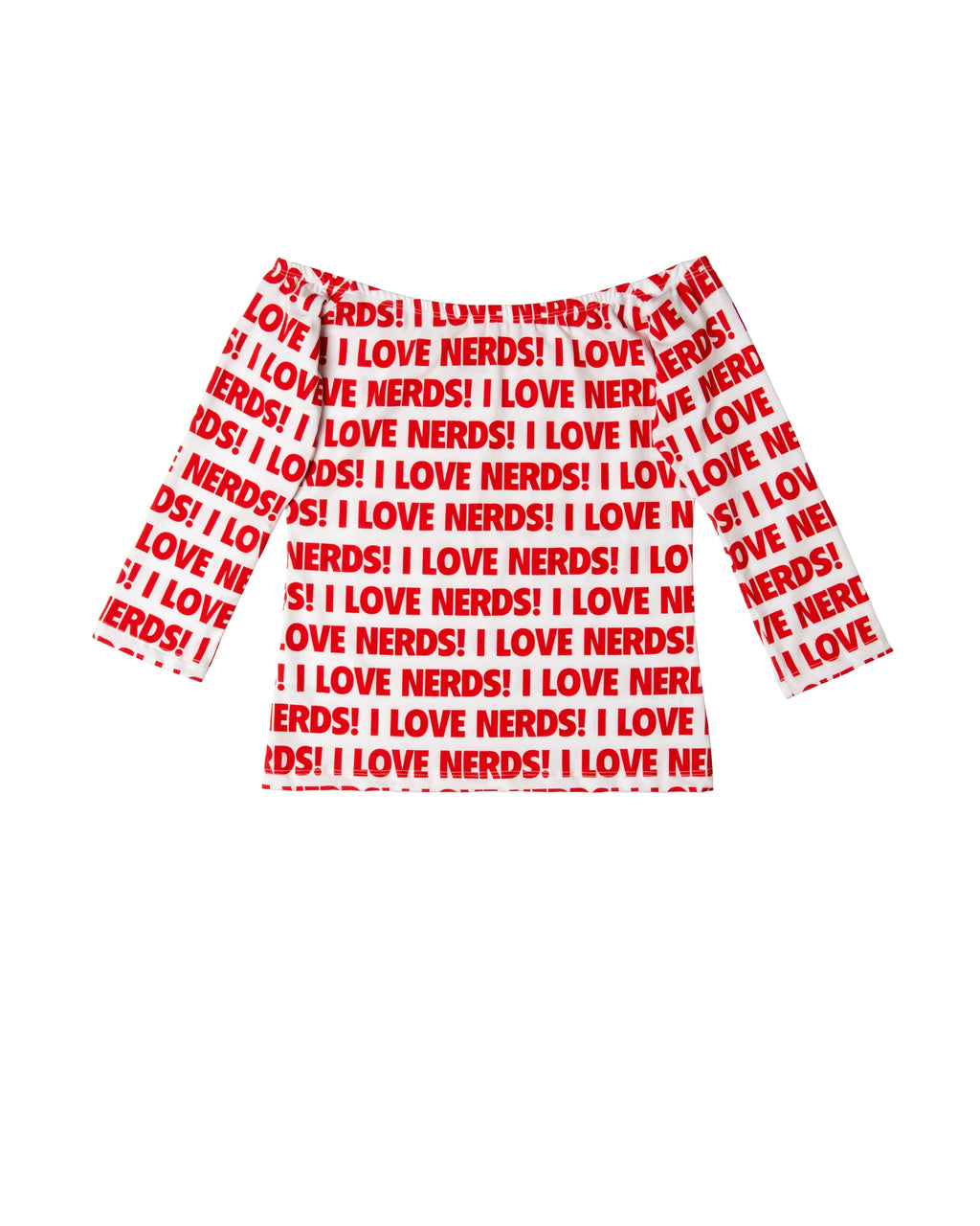 I Love Nerds Boat Neck Top