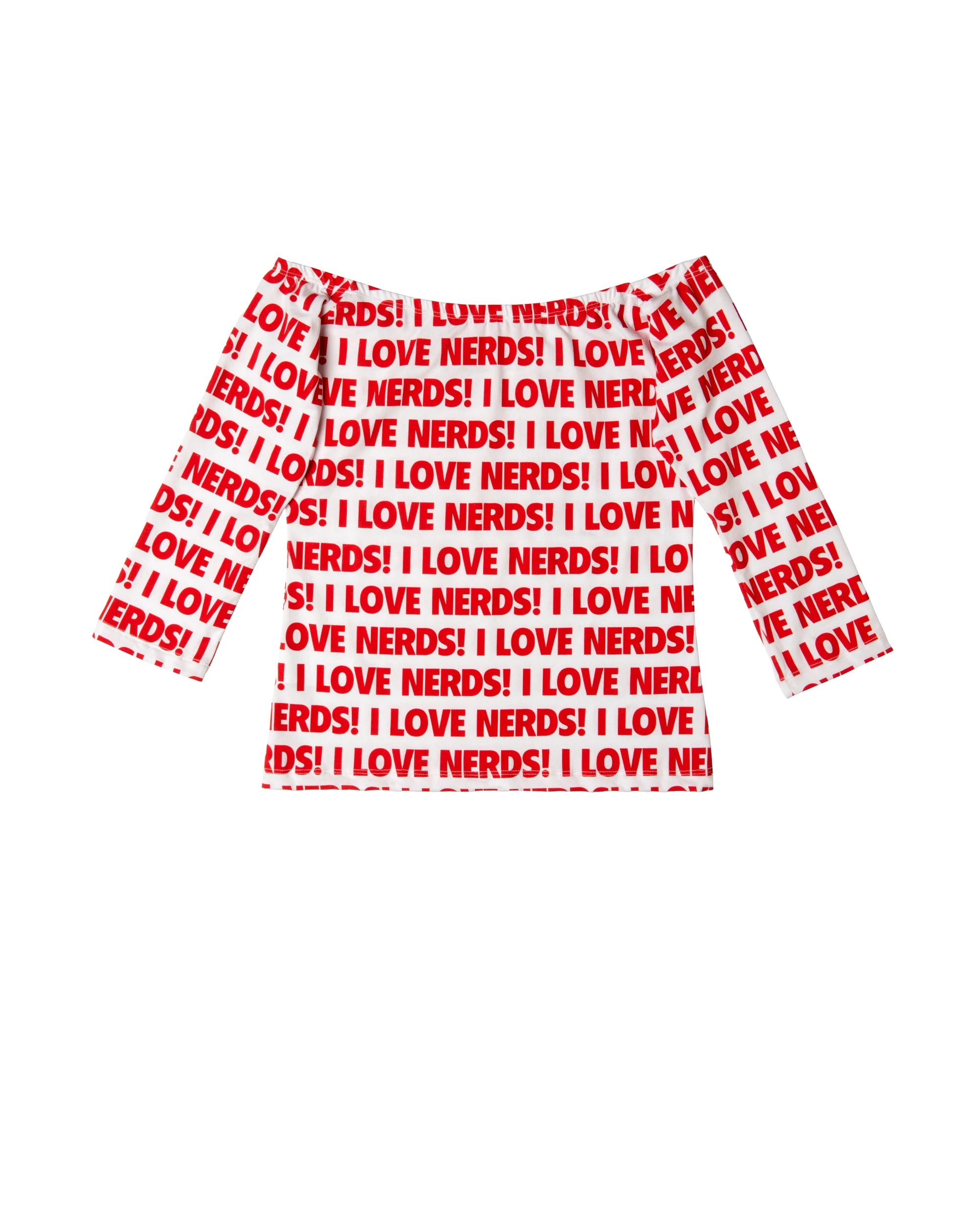 I Love Nerds Boat Neck Top