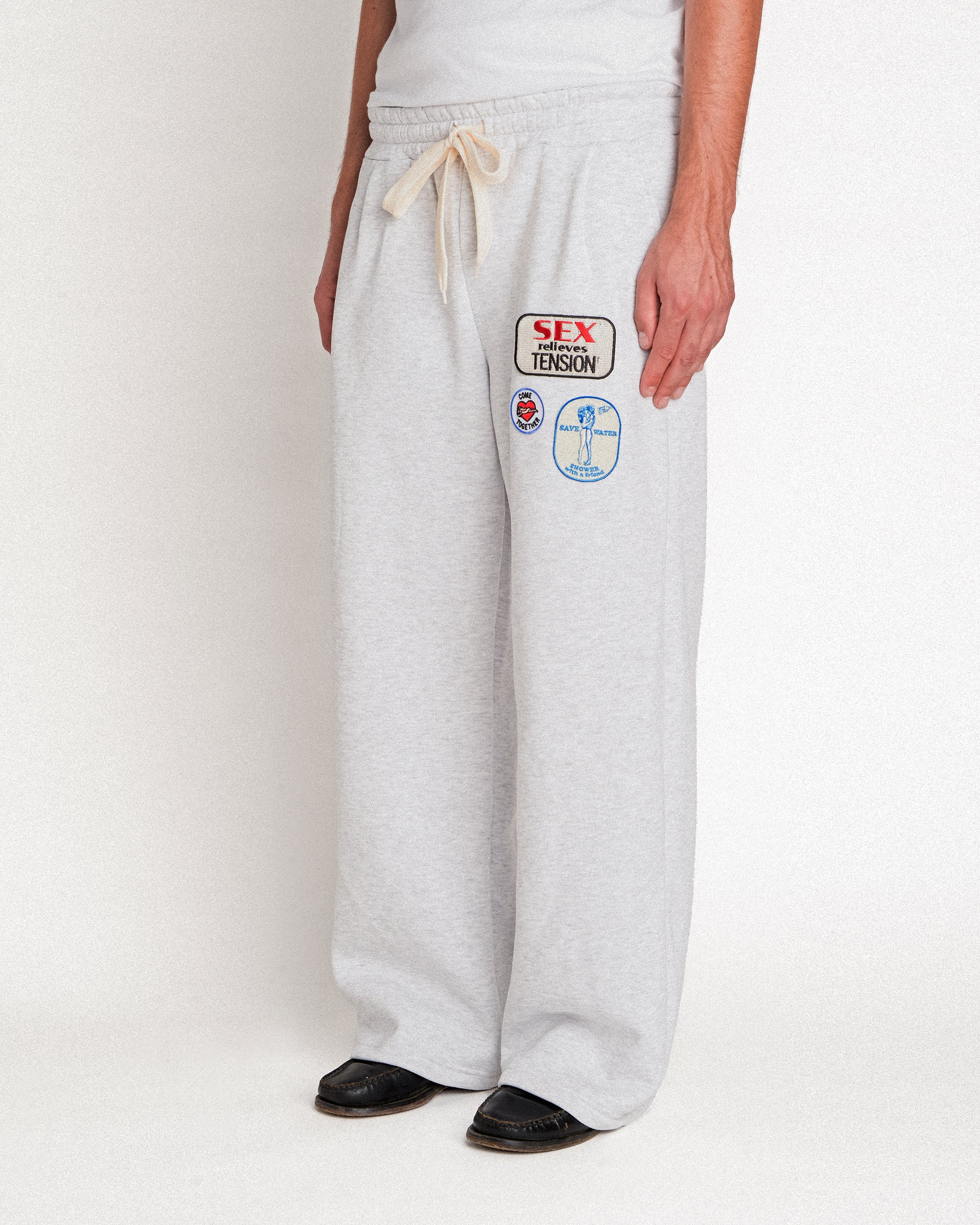 Grey Patches Sweatpants – Maison Rapito